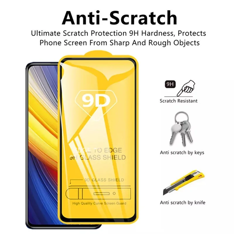 9D Full Cover Protective Glass For Realme 8 Pro 7 10 6 5 3i 5i 5s 6i 6s 7i 8i 8s C21 C21Y C25S C25Y C30 C33 C35 Screen Protector