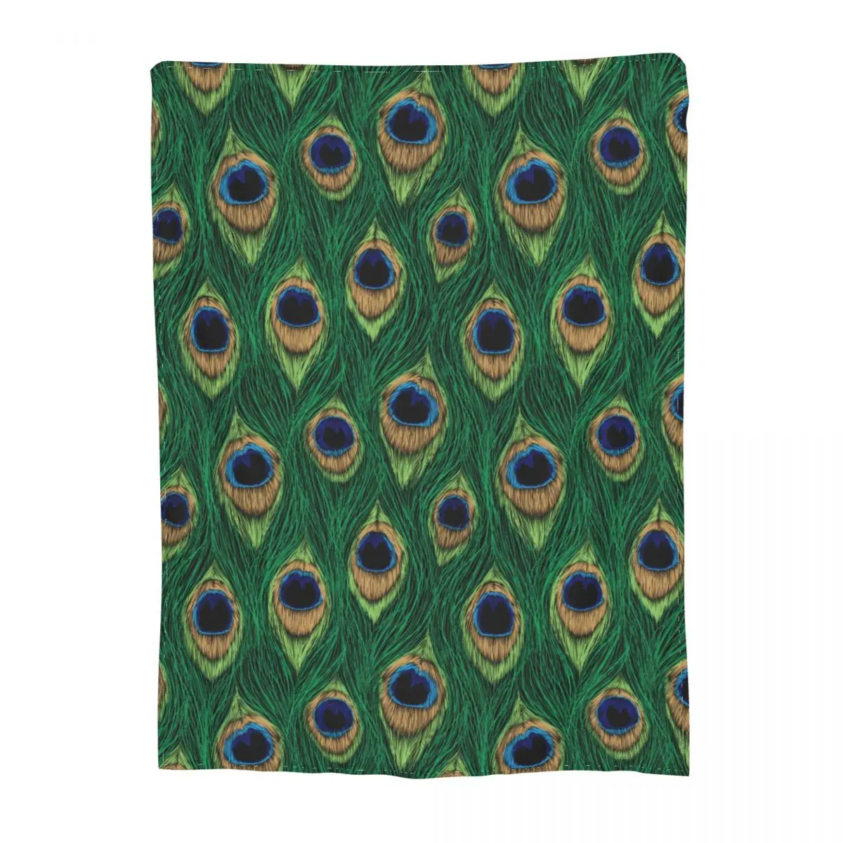 

Green Peacock Feathers Merch Blanket Coral Fleece Plush Spring/Autumn Sofa Throw Blankets Comfortable Soft for Couch Quilt