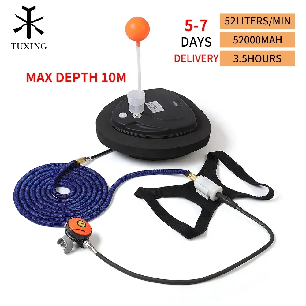 TUXING Professional Z270 3.5Hours Hot Sale Tankless Breather Underwater Snorkeling Dive 10 Meters Hookah Scuba Diving Equipment