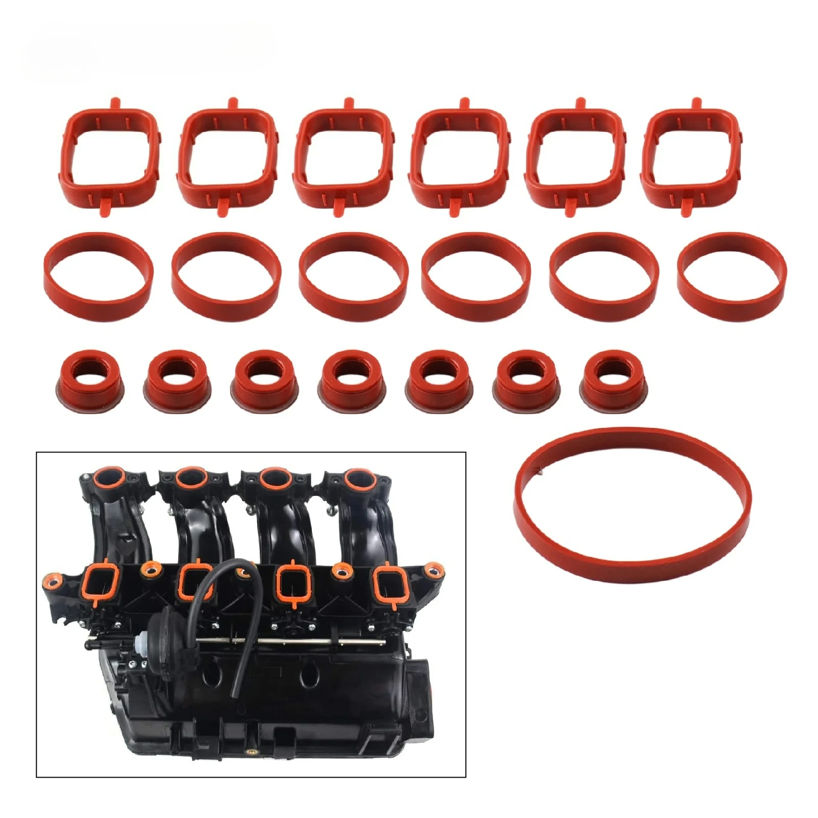 Gasket Kits for BMW N52 N54 N55 M57 Intake Manifold OE 11617800585 Compatible with 325i 330i 335i 525i 530i X3 X5 3.0L view 3