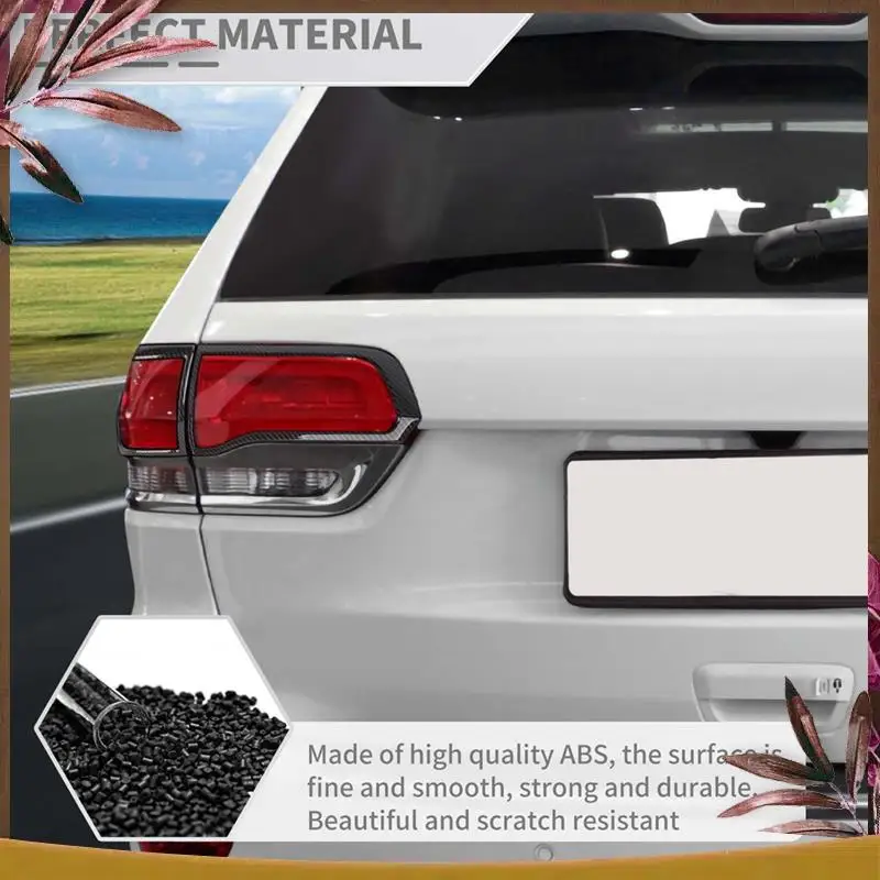 

AB59-крышка заднего фонаря, накладка на лицевую панель для Jeep Grand Cherokee 2014-2020, запасные части, аксессуары, ABS, углеродное волокно