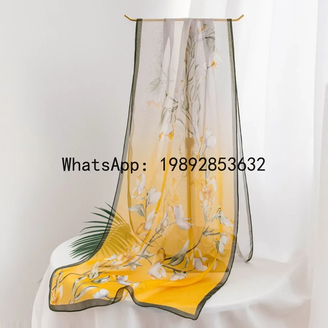 

X silk printing silk scarf classy long scarf mulberry silk spring and summer fashion long scarf shawl