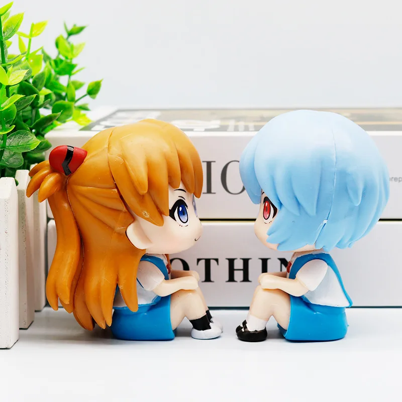 EVANGELION EVA rôle Rei Asuka Q Version figurine Anime enfants jouets figurines d'action portables modèle décorations de bureau cadeau d'anniversaire