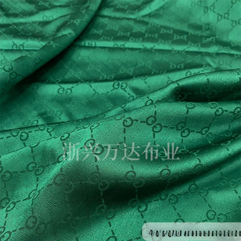 Triacetate Jacquard Satin Fabric Cloth By The Meter for Dress Jacket Luxury Designer Abaya Fabrics Material Stof Merk DIY Sewing