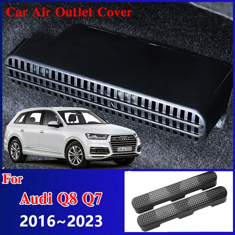 Car Air Exhaust Vent Cover For Audi Q7 4M Q8 Accessories 2016~2023 2022 2021 Rear Seat Conditioner Outlet Anti-Clogging Stickers