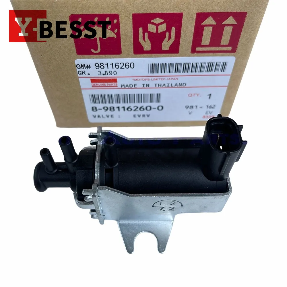 Genuine New Turbocharger Pressure Converter Solenoid Valve 8-98116260-0 , 8981162600  . OEM valve For Isuzu K4jj1 Tfr TFS Engine