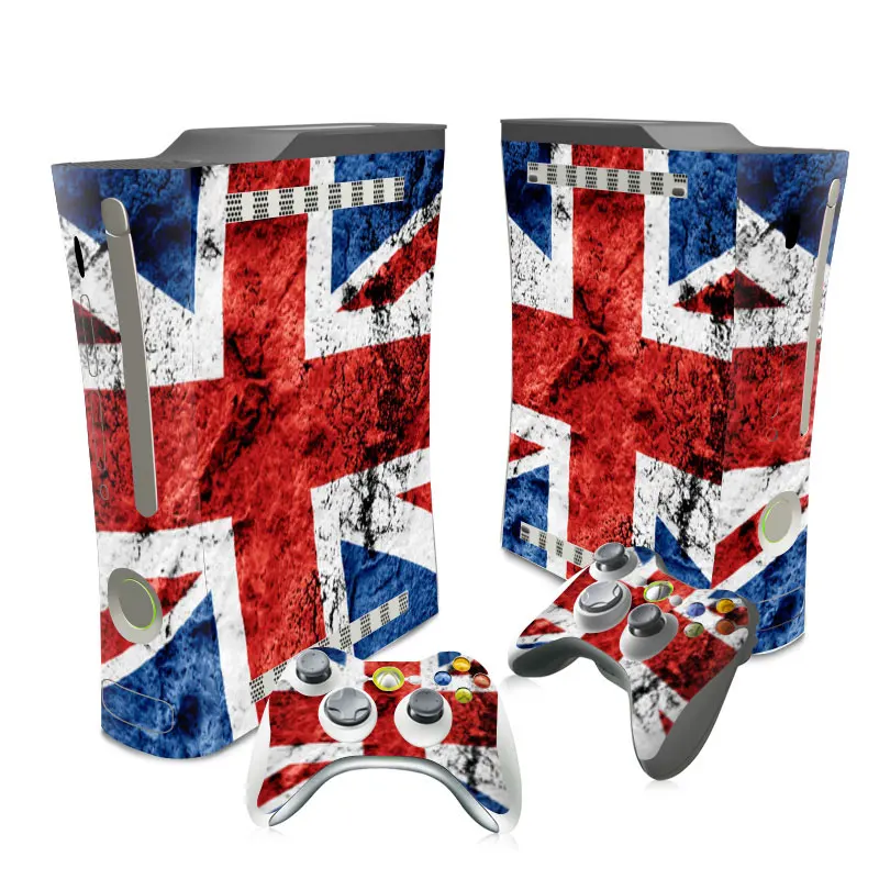 مجموعة ملصقات الجلد من كلوريد البولي فينيل لـ Xbox ، كونسول الدهون ، 2 تحكم الجلد ، 7 تصاميم مختلفة ، علم الولايات المتحدة الأمريكية والمملكة المتحدة