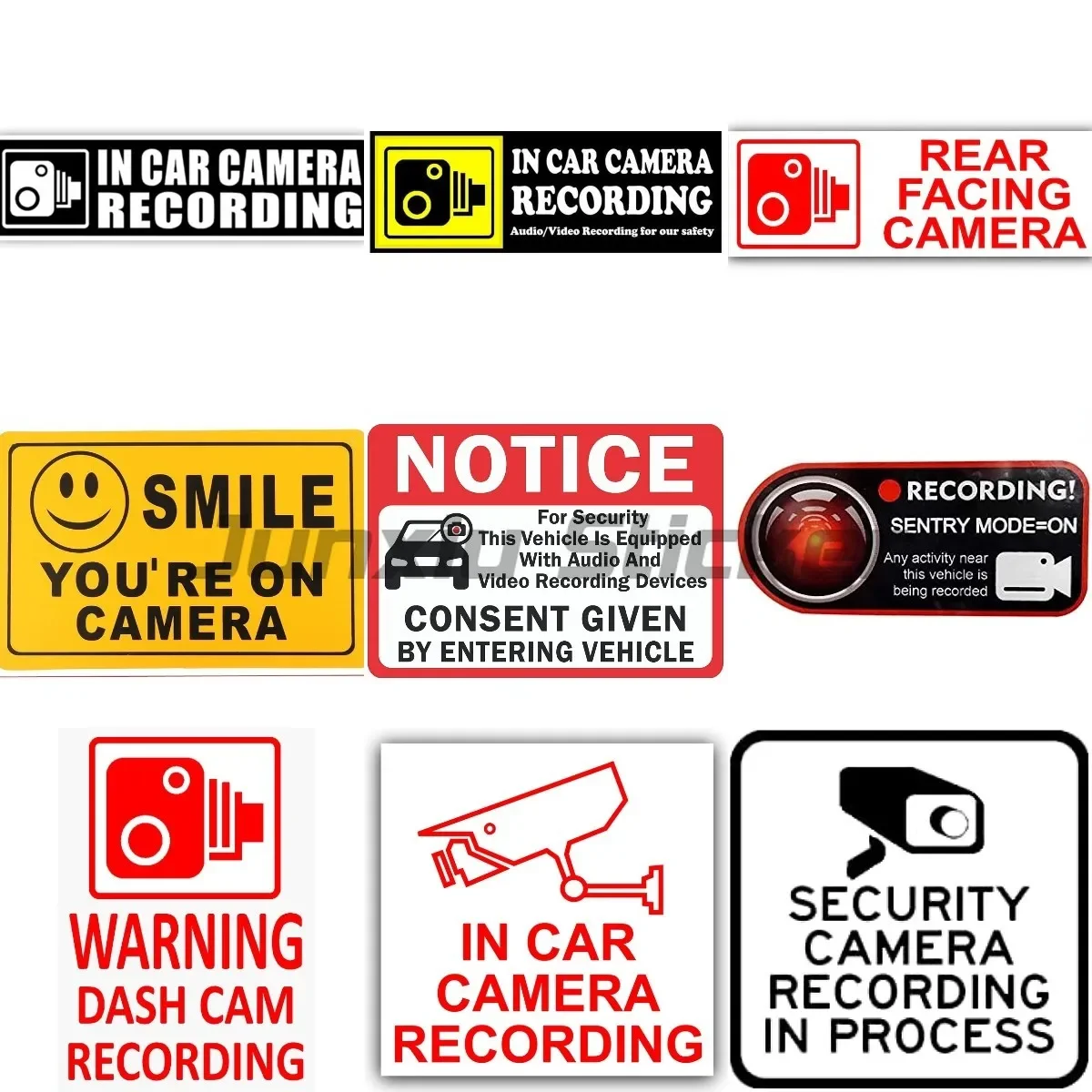 Dash Cam in Car Camera Recording Video PVC Sticker Truck Car Truck Window Motorcycle Wall Decal Accessories