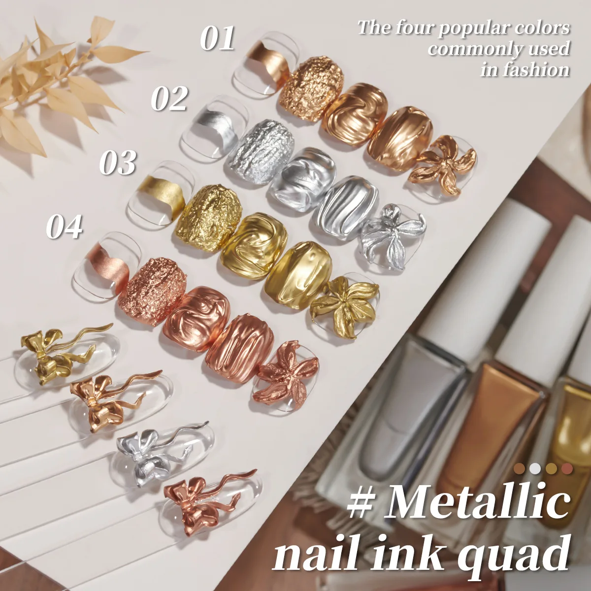

6ml Metal Smudge Liquid Nail Art Accessories 2 Colors Gold Silver Coloured Drawing Gradients Halo Dye Liquid for Manicure