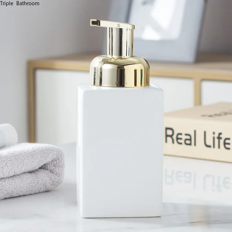 Bathroom Accessories Empty Pump Bottle Shampoo Dispenser Ceramic Home Portable Shower Gel Bottles Hand Sanitzer Holder