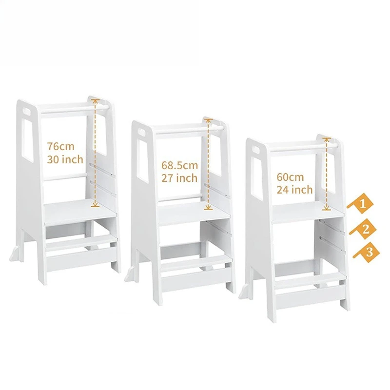 Poggiapiedi da cucina in legno per bambini, sgabello da cucina in piedi per bagno