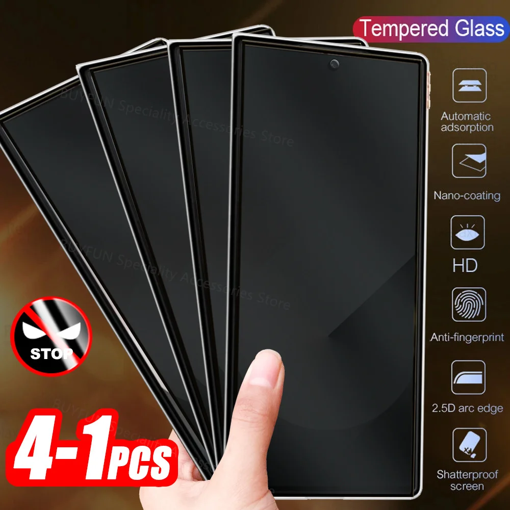 4-1PCS Tempered Case For Samsung Galaxy Fold Privacy Screen Protector Protective Film Samung Z Fold6 Zfold 6 5G Glass