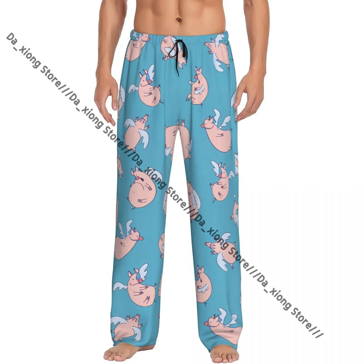 

Men's Casual Pajama Sleeping Pants Flying Pigs Lounge Loose Trousers Comfortable Nightwear