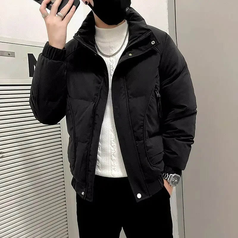 

Хлопковая куртка Thiened на осень-зиму, однотонная, повседневная, с воротником-стойкой, теплая, из полиэфирного волокна, на молнии, приталенного кроя