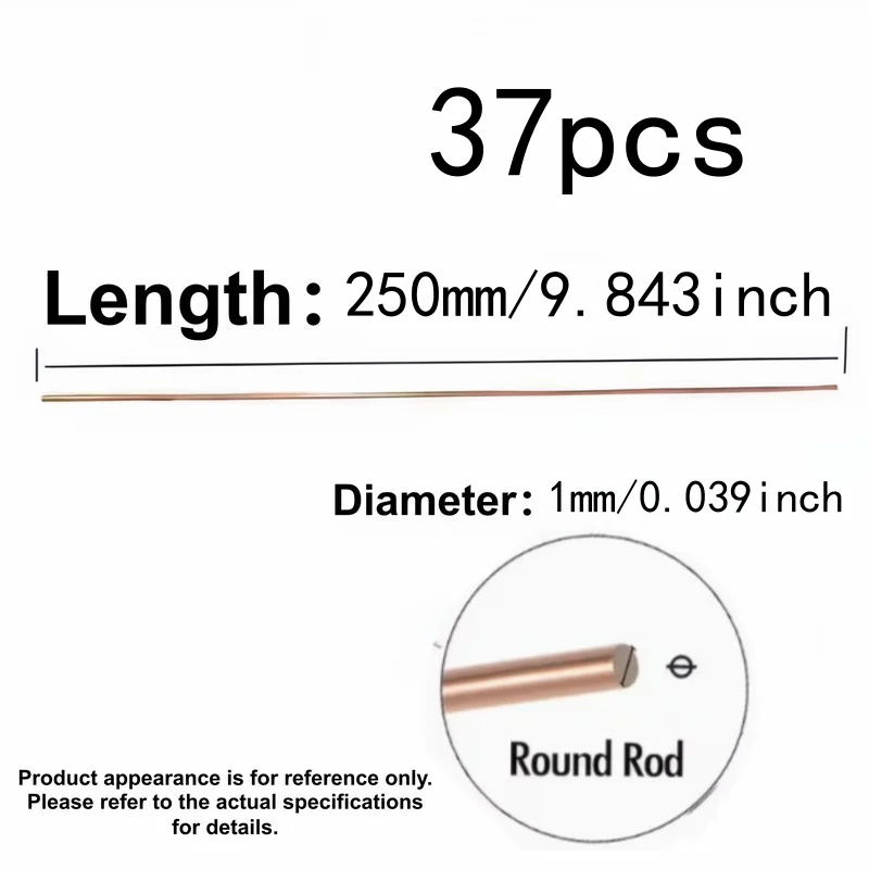 37 Pcs Phosphor Copper Welding Rods (1mm×250mm) | Flux-Free, for AC, Refrigerator, Pipe/Tube