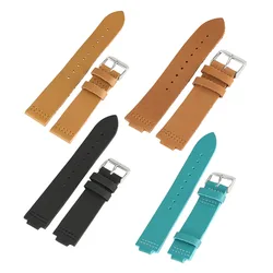 20/22/23mm Brown/Black/Blue Genuine Leather Watch Bands for Wooden Wristwatch Pin Buckle Watch Strap with Spring Bars