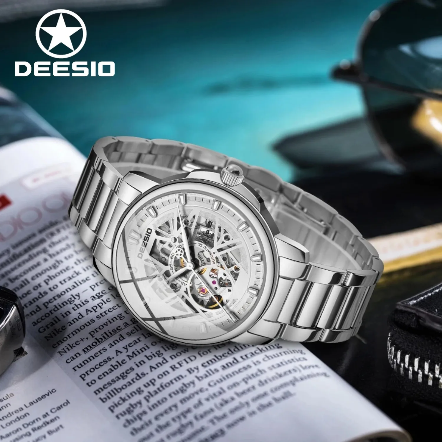 

Deesio Men's Luxury Business Automatic Mechanical Watch 41mm 316L Stainless Steel Case 50m Waterproof Sapphire Glass Mens Gifts