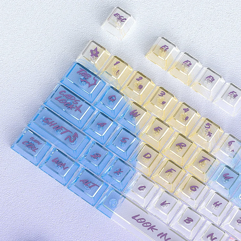 Keycap Thermal Sublimation DIY Mechanical Keyboard 125 Small Full Set PC Transparent Original Factory