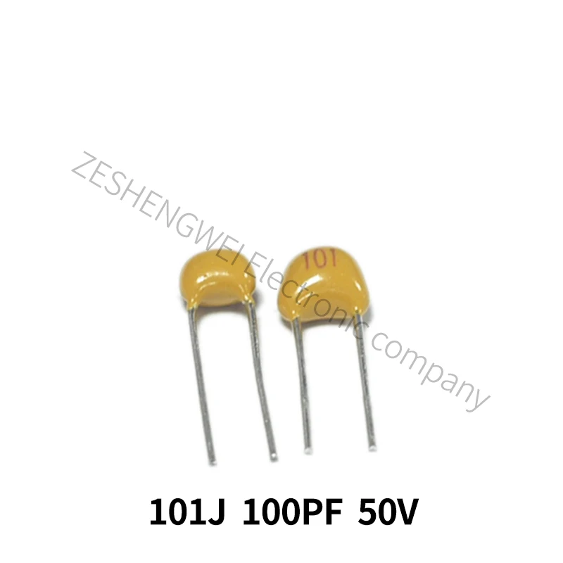 50Pcs Monolithic Cpacitors 100PF 101J 50V Pin Toonhoogte 5.08 Mm ± 10% Oneindige Capaciteit