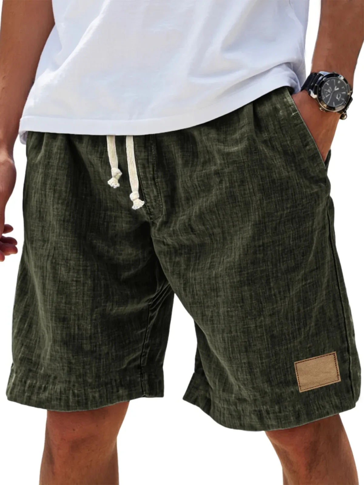 #6 Trending Mens Cotton Linen Summer Shorts Right Now