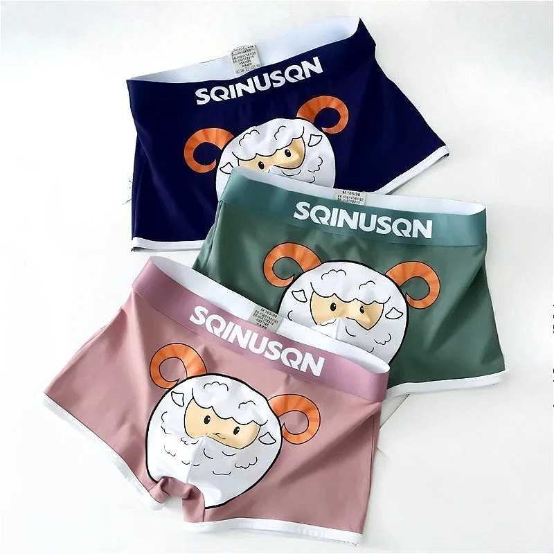 Boxershorts Mens Sexy Underwear Cute Goat U Pouch Boxers Shorts Men Swimming Trunks Man Panties Soft Male Lingerie Трусы Мужские