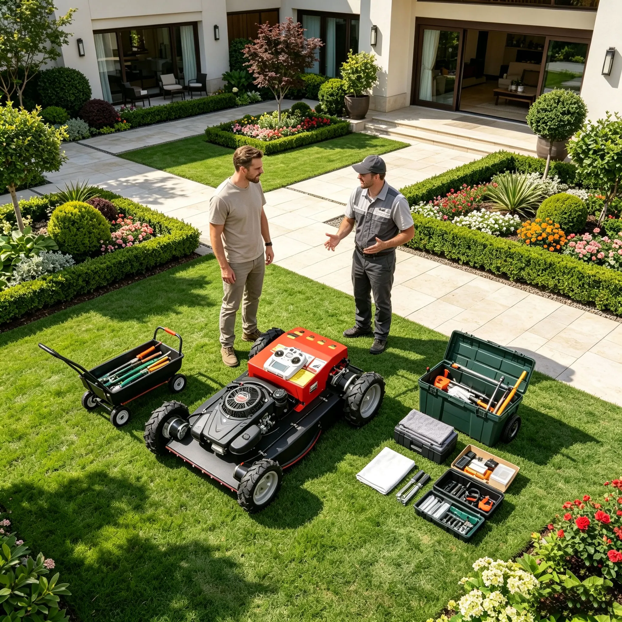 Customized hydraulic advanced self-propelled design large property maintenance lawn mower, lawn mowing robot