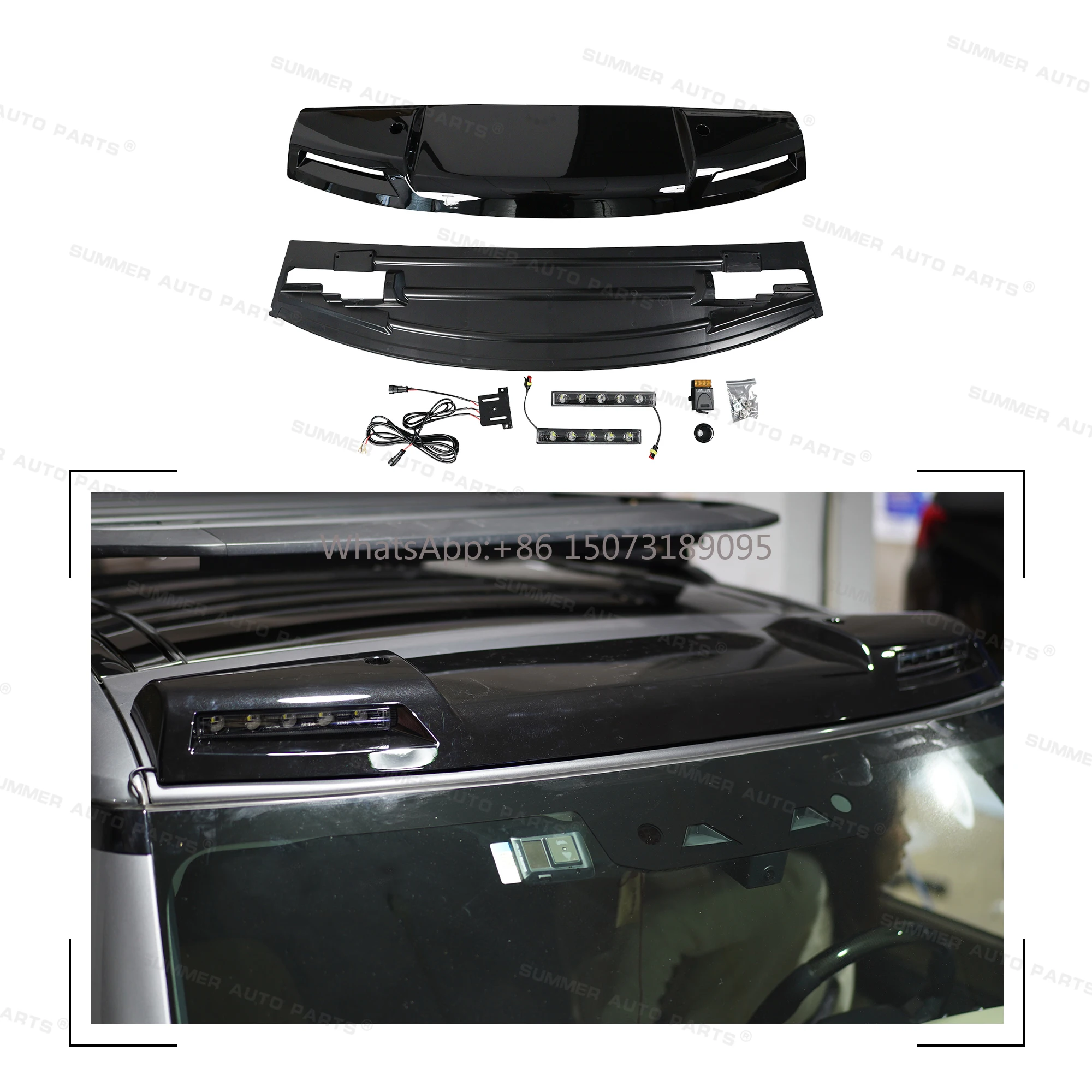 

Car Exterior Parts Front Top Light Glossy Black Roof Top Led Light for Land Rover Defender 110 Parts