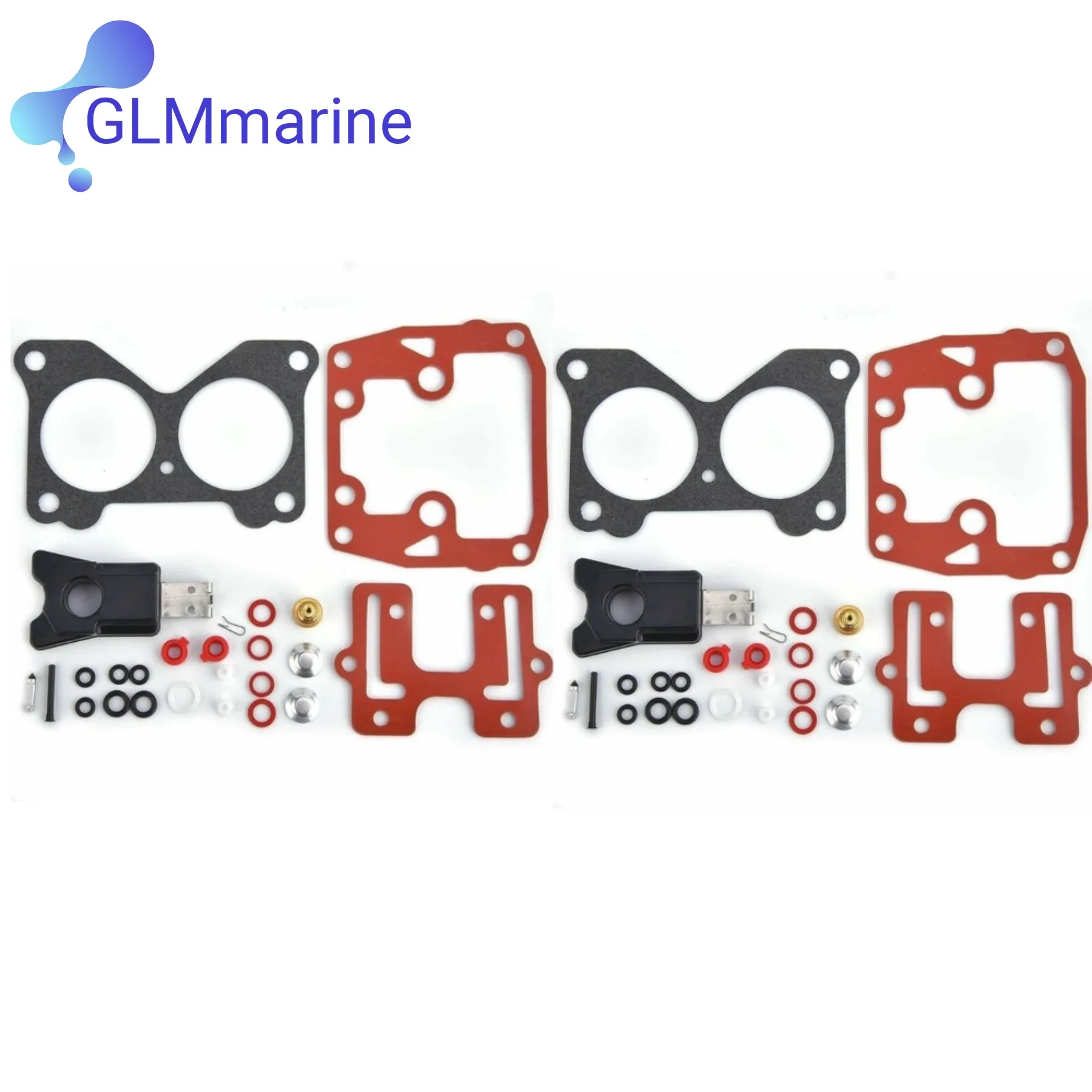2 conjunto 439076 kit de reparo do carburador para johnson evinrude v4 v6 85 90 115 150 155 175 185 200 235 hp motor de popa 434888 383906