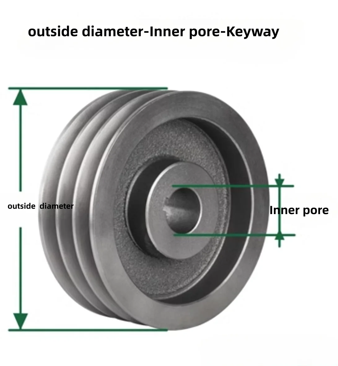 1 pz OD :130mm larghezza scanalatura: 16mm puleggia tipo B generatore in ghisa a tre scanalature motore diesel puleggia triangolare