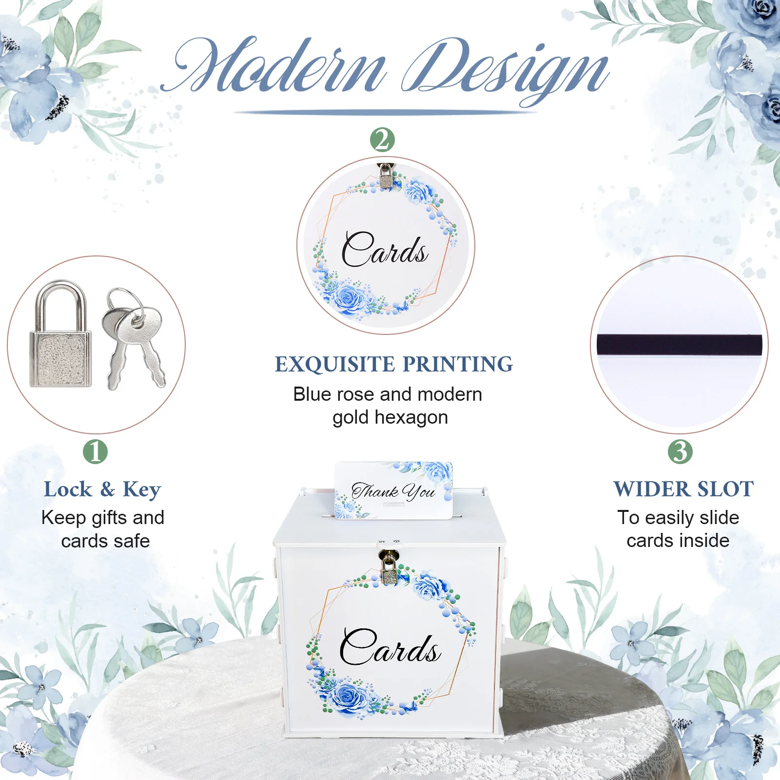 صندوق بطاقات زفاف أبيض مع قفل، - مراجعة Wedding Card Box وسعره