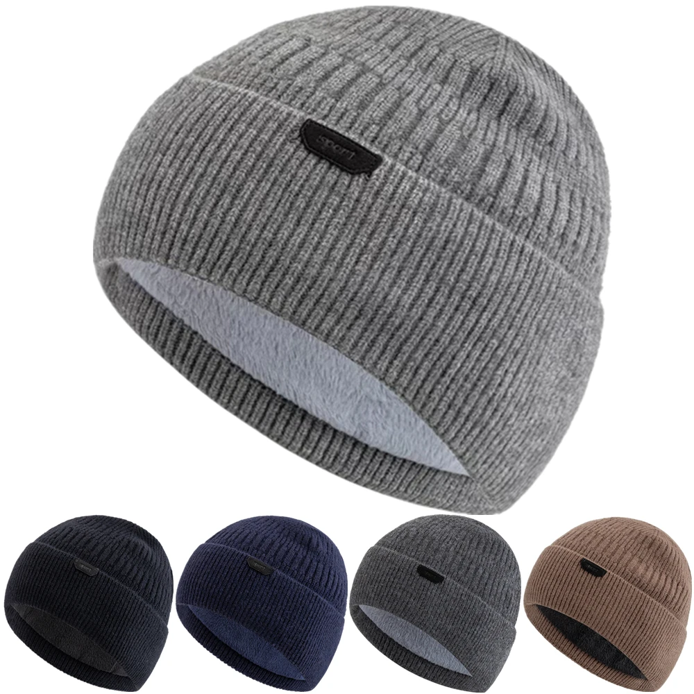 

New Style Unisex Winter Hat Fur Lined Warm Dandy Cap Stylish Soft Beanie Hats For Men Women Thicken Ski Sports Knitted Hat