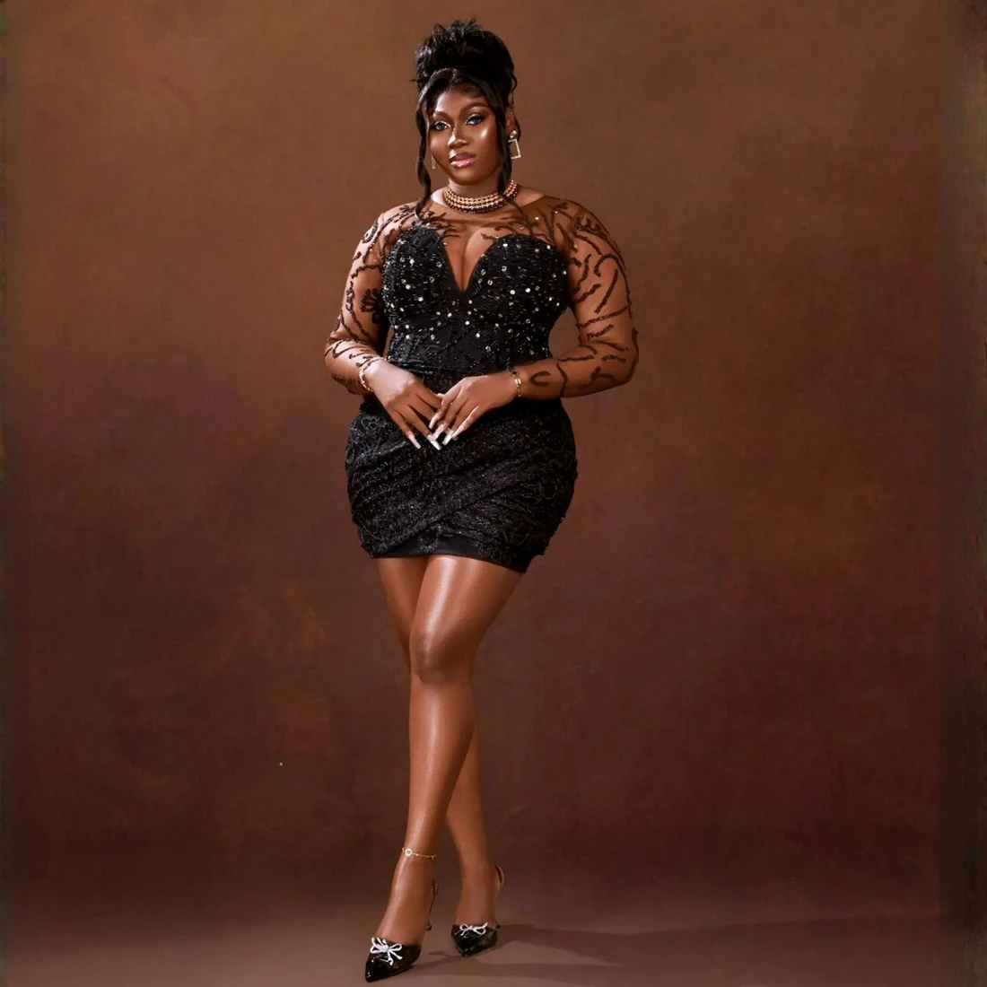 Appliqued Lace Bead…