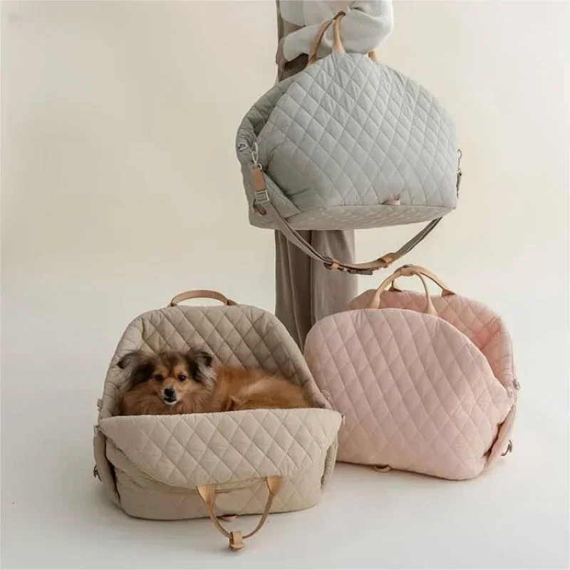 Dog Carrier Handbag Luxury Car Seat Pet Travel Bed for Small Dogs Cat Portable Washable Puppy Carrier Tote Safety Pet Booster