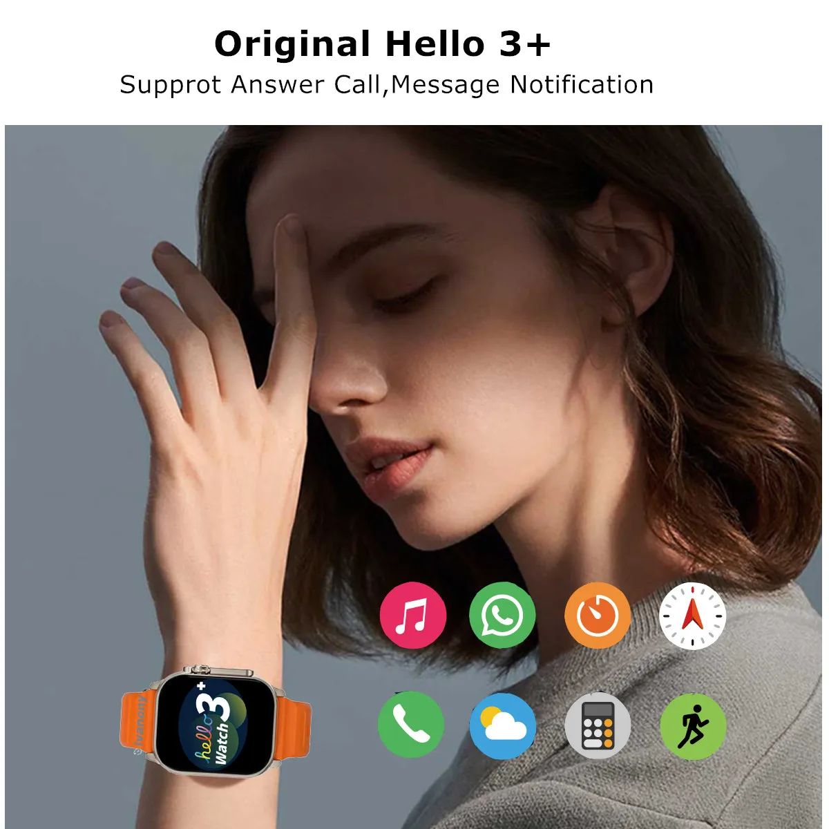 ساعة ذكية جديدة Hello 3 Plus Ultra 2025 مكالمة بلوتوث دائمًا على العرض 49 مللي متر 4 جيجابايت ROM Compass Amoled ساعة ذكية لنظام Android IOS