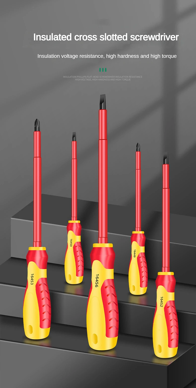 Isolierter Schraubendreher mit Schlitz und Kreuzschlitz, Magnetischer Mutternschlüssel, Elektriker-Werkzeug für Professionelle Schaltkreis-Wartung – Detail 2