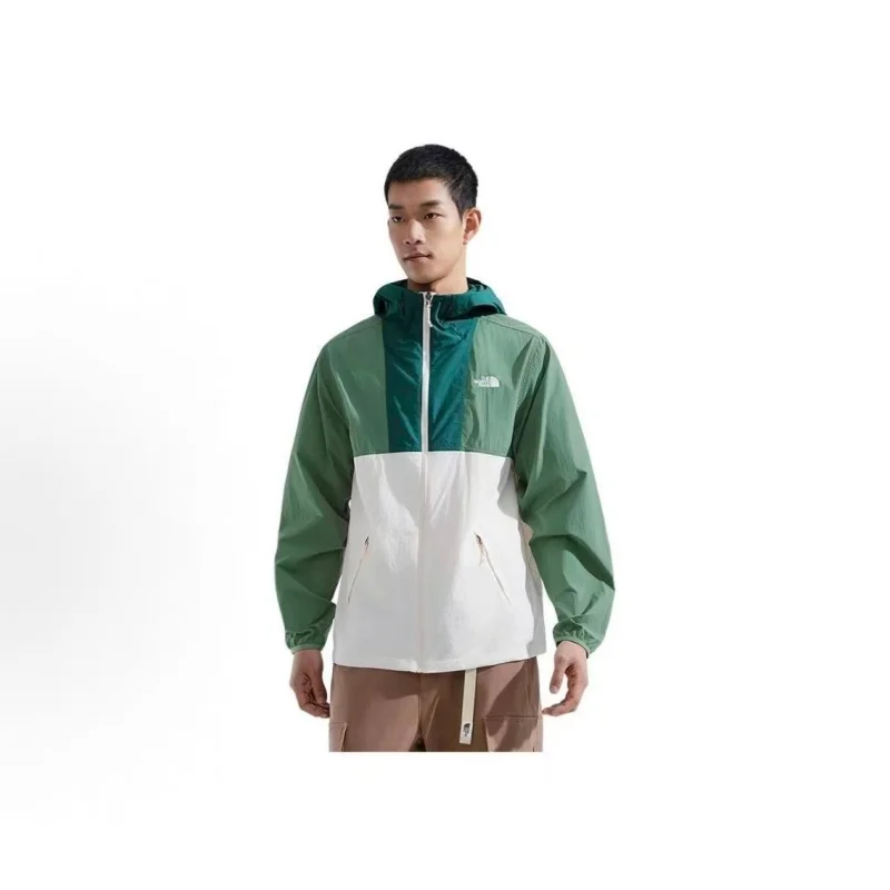 North Face SS25 Shuishui Men's Loose Hooded Sun Protection Jacket UPF 50+ Cool Comfort Water-Resistant Clothing Sand Dune White