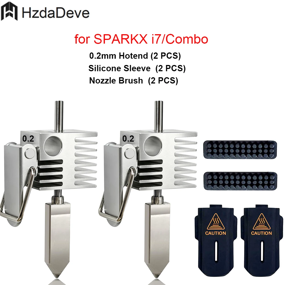 for SPARKX I7 0.2+0.4mm Hotend and Silicone Sock+ Nozzle Brush