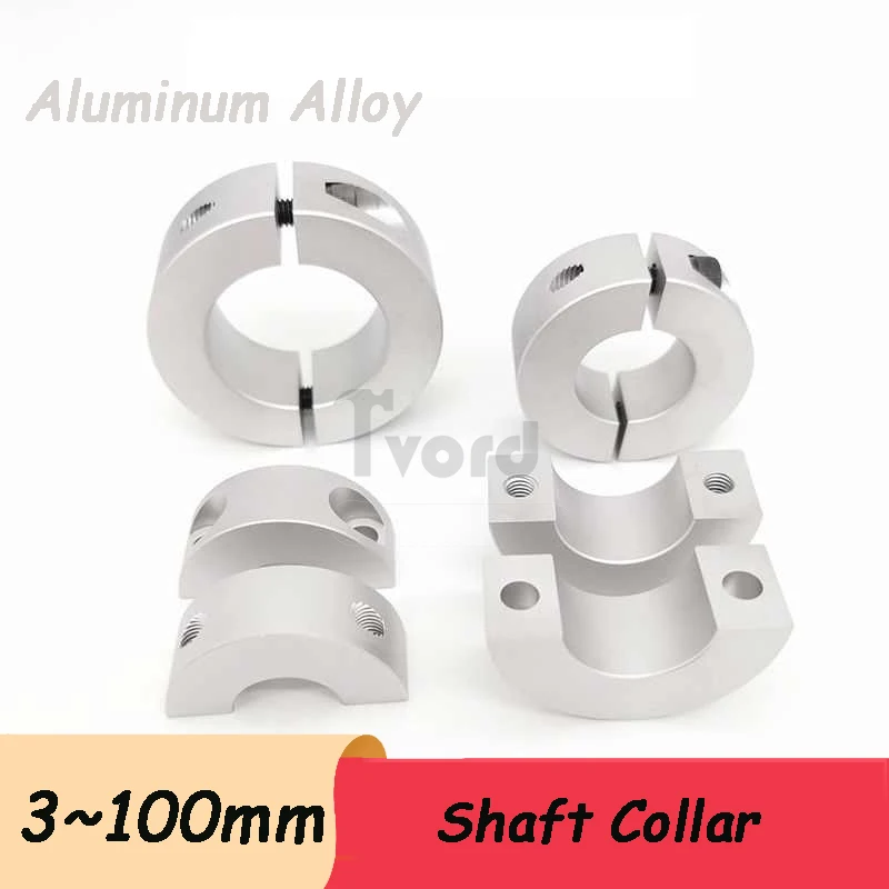 1pc 3-100mm Shaft Collar Aluminum Alloy Linear Motion Clamp With Screws Clamp Collar Double Split Clamp Type