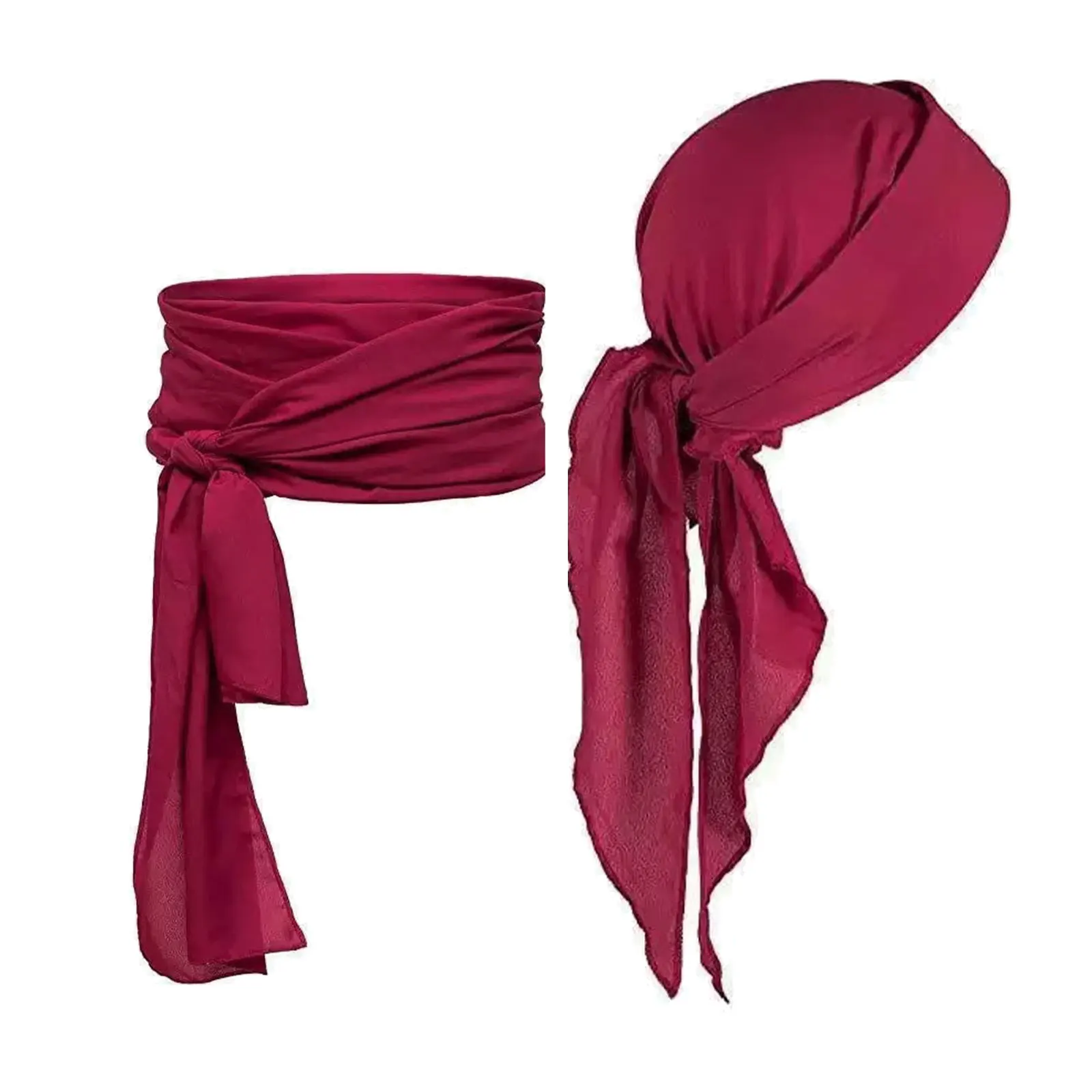 Zestaw akcesoriów do kostiumu pirata dla kobiet i mężczyzn, kapitan pirat, średniowieczna chusta na głowę + pas z szarfą, na Halloween, imprezy tematyczne, cosplay