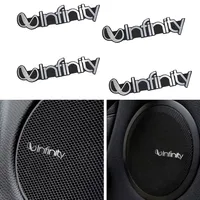 5/10pcs high-quality Metal infinity logo car Hi-Fi Speaker audio Speaker Badge stereo Emblem sticker Auto styling accessories