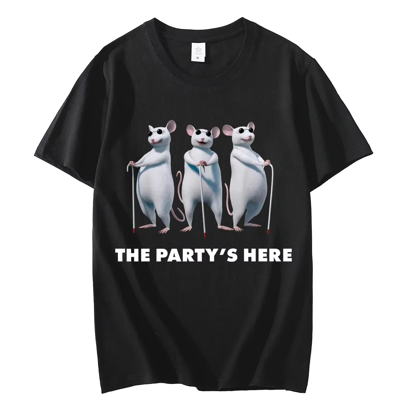 Camiseta con diseño de Shrek Blind Mice The Party's Here, camiseta divertida con meme para hombres y mujeres, camisetas de moda urbana, camiseta informal de algodón de verano