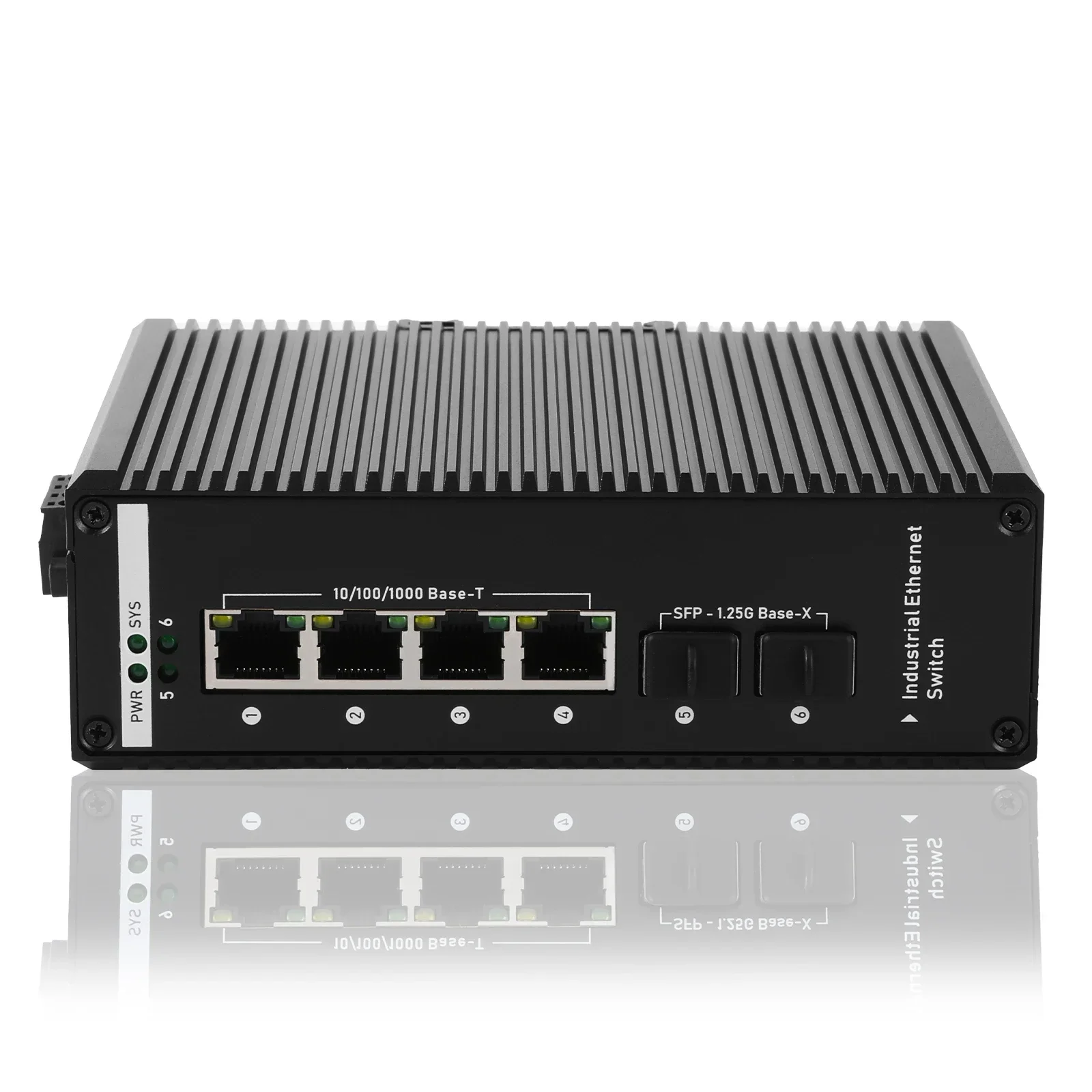 2 100/1000 SFP fiber slot 4 10/100/1000M RJ45 ports Managed Industrial PoE Switches Rail mounted