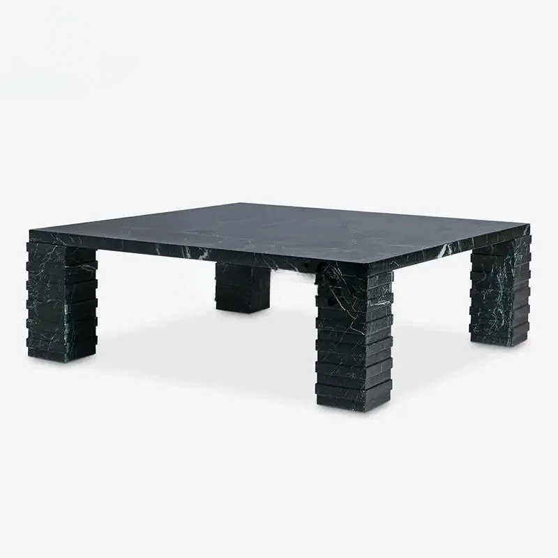 

Italian light luxury natural marble coffee table living room designer high-end villa coffee table