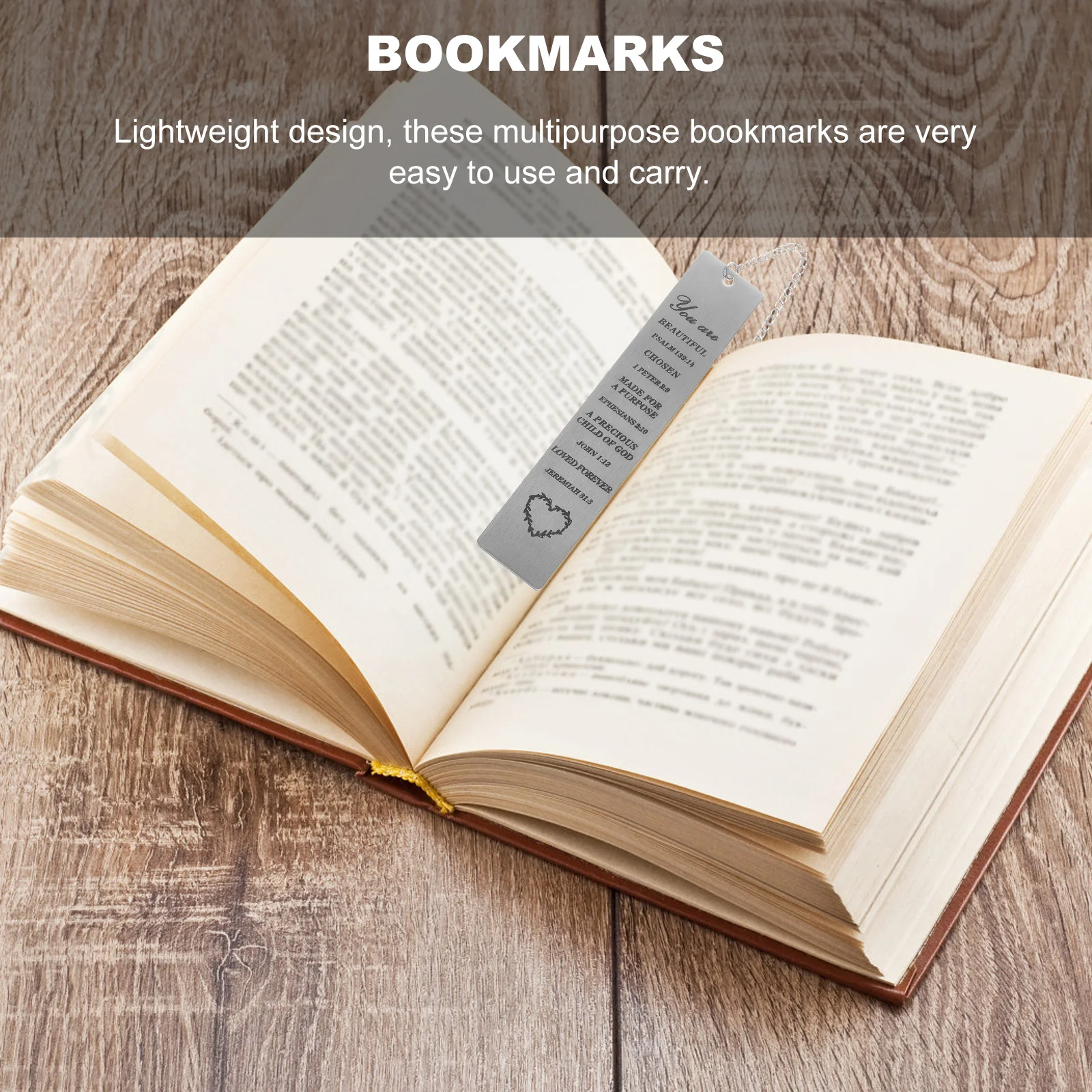 

2Pcs Metal Bookmark Practical Lightweight Creative Bookmark for Men Women Students Reading Supplies Book Marks