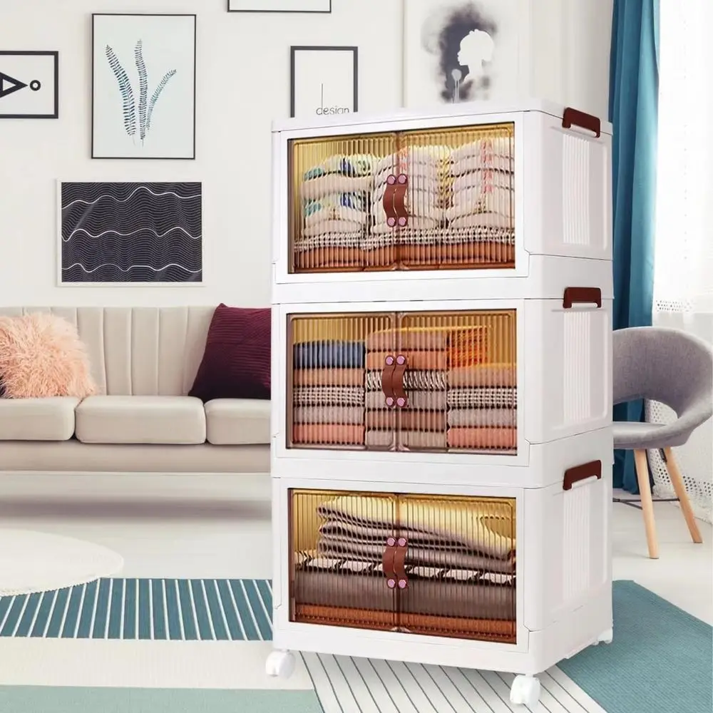 

Большие складные контейнеры для хранения объемом 96 кварт с крышками, универсальные для дома, одежды, книг, общежитий