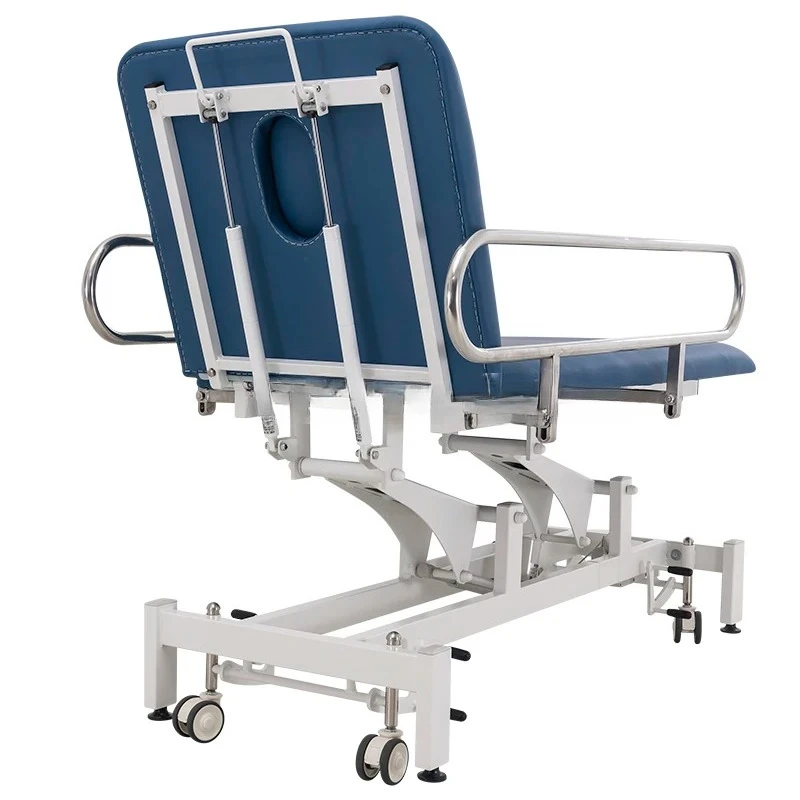 

Electric adjustable clinic and hospital examination table one motor two section treatment table with guard bar