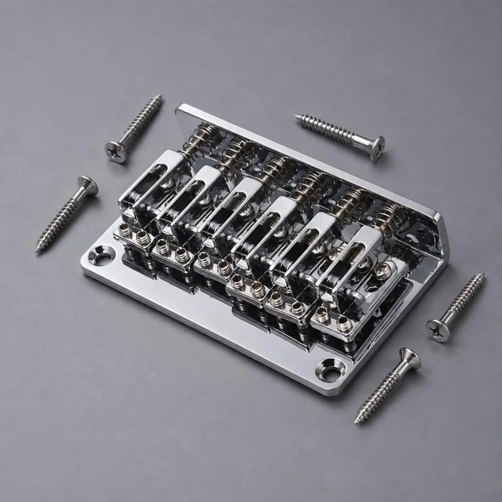 Metal Fixed Bridge Guitar Hardware with Four Mounting Holes Allen Key and Screws for Six String Electric Guitar Installation
