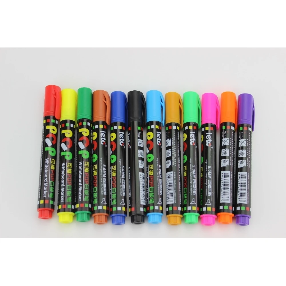 12 Colors 5mm for Handwritten Poster Banner Pop Label Card Whiteboard Marker Art Teaching Pen Erasable Sunfast Mark Pen Marker