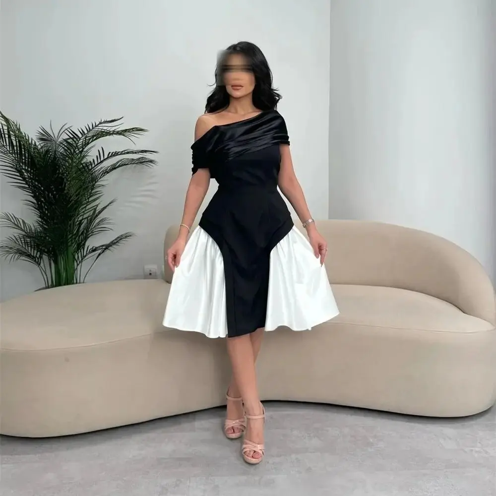 

Black Off The Shoulder Bespoke Occasion Gown Evening Dresses Pastrol Unisex Jersey Retro Dubai Saudi Arabic Prom Customized