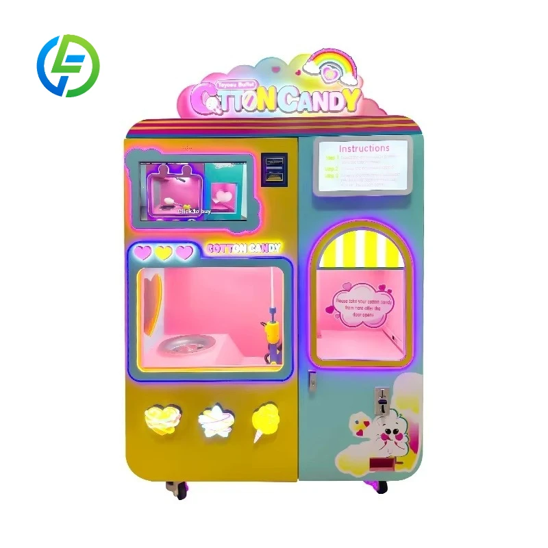 FL Customized Fully Automatic Commercial Cotton Candy Vending Machine Candy Floss Maker Electric Cotton Candy Machine